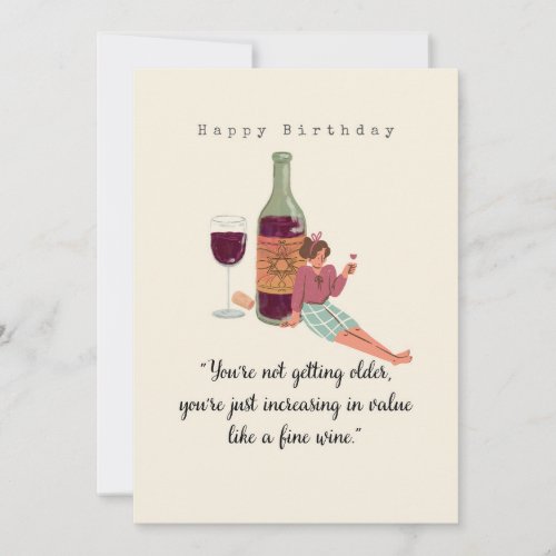Happy Birthday _ Age  Wine Card