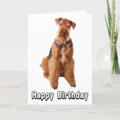 Happy Birthday Airedale Terrier Dog Greeting Card