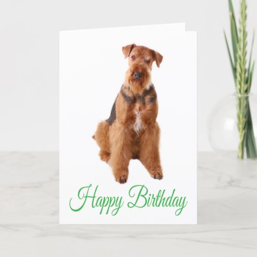 Happy Birthday Airedale Terrier Dog Greeting Card