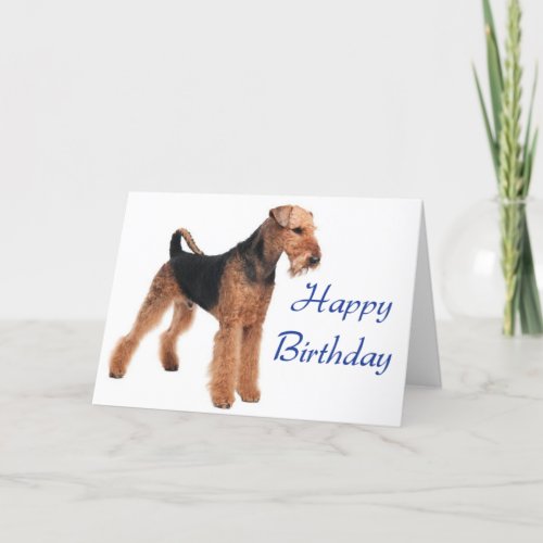 Happy Birthday Airedale Terrier Dog Greeting Card