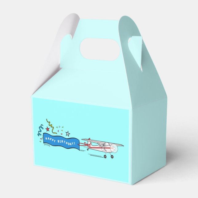 Happy Birthday Airplane Favor Boxes (Front Side)