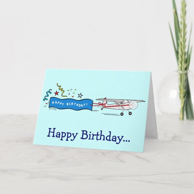 Happy Birthday Airplane from the Whole Gang Card (Front)