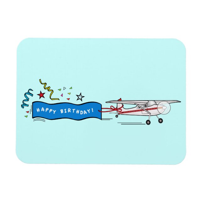Happy Birthday Airplane Magnet (Horizontal)