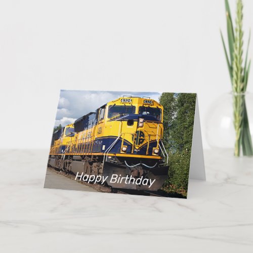 Happy Birthday Alaska Railroad locomotive Card