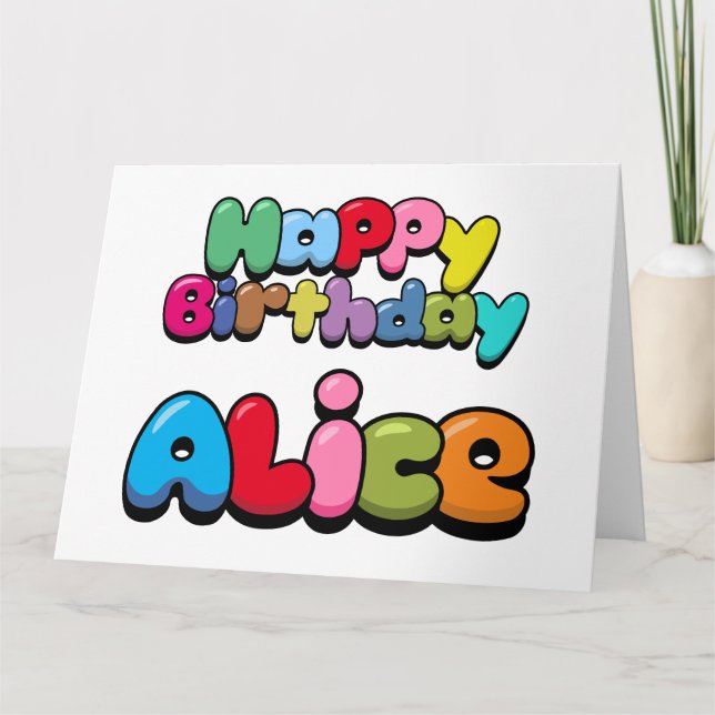 Happy Birthday Alice Card (Front)
