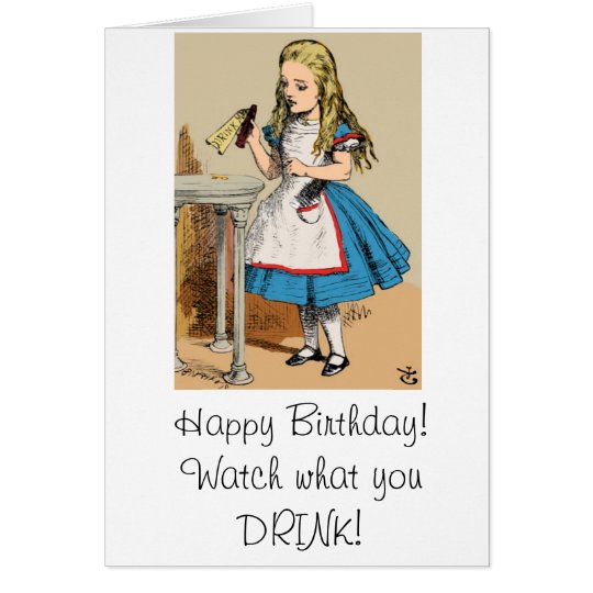 Happy Birthday Alice In Wonderland Card