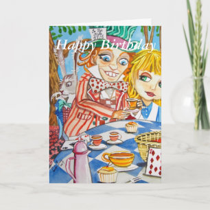 Happy Birthday Alice in wonderland tea party Card