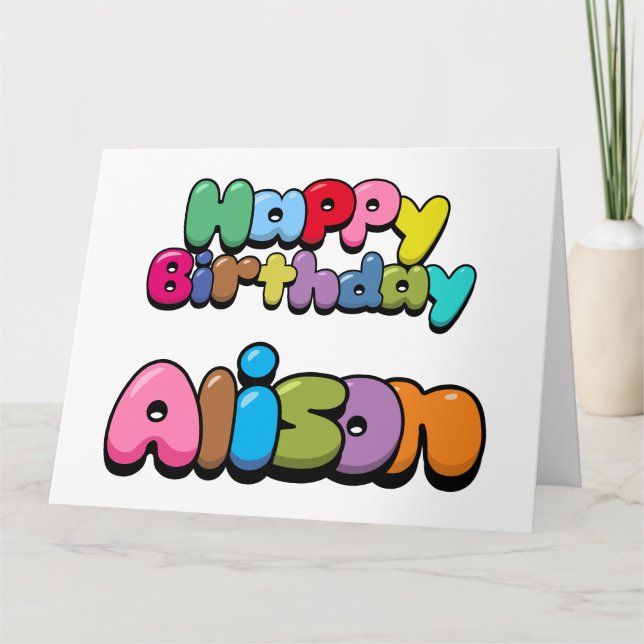 Happy Birthday Alison Card (Front)