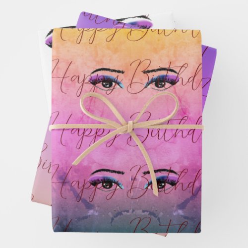 Happy Birthday All Eyes on You Original Artwork Wrapping Paper Sheets