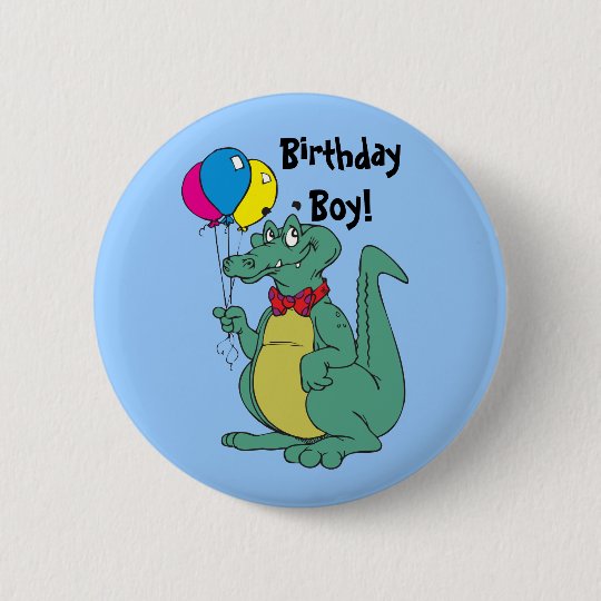 Download Happy Birthday Alligator Balloon Button | Zazzle.com