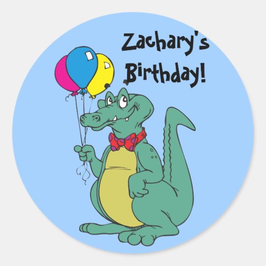 Download Happy Birthday Alligator Balloon Sticker | Zazzle