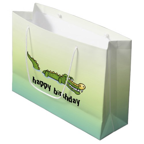 Happy Birthday Alligator Large Gift Bag