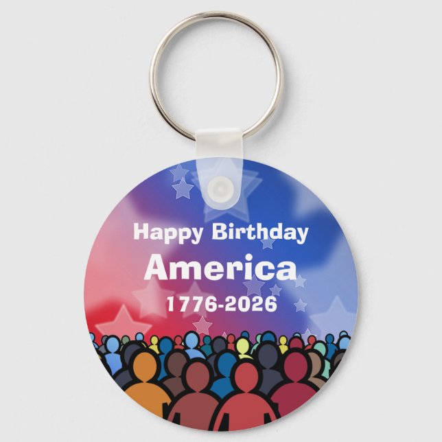 Happy Birthday America 1776 to 2026 Keychain (Front)