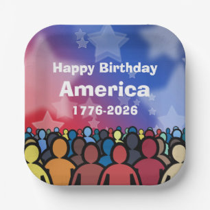 Happy Birthday America 1776 to 2026 Paper Plates