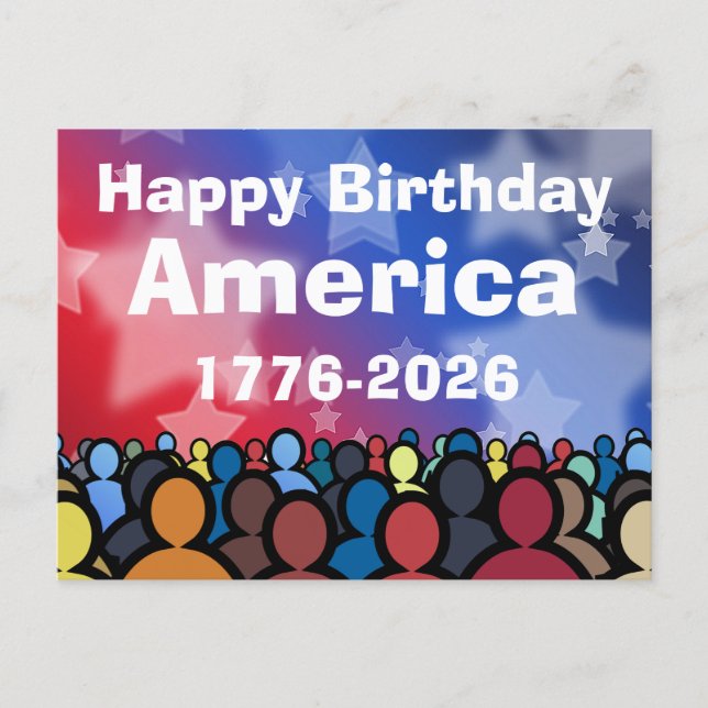 Happy Birthday America 1776 to 2026 Postcard (Front)