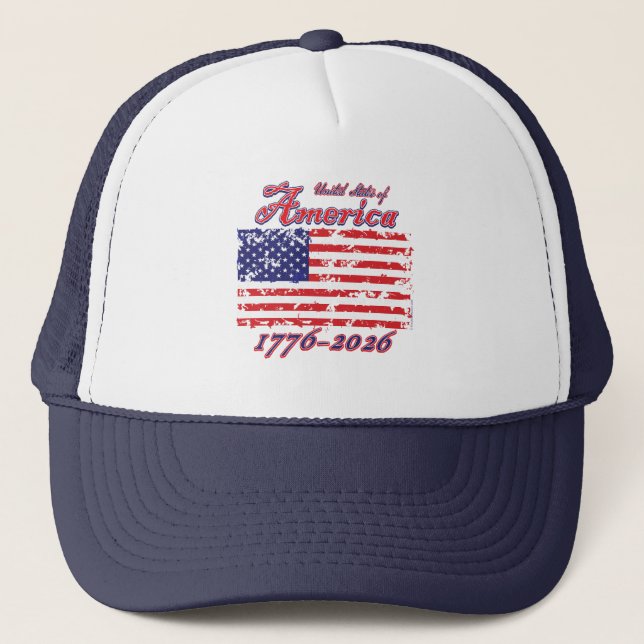Happy Birthday America 250th Trucker Hat (Front)