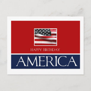 Happy birthday America 4th July Postcard