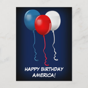 Happy Birthday America (Balloons) Postcard