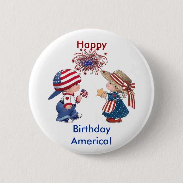 Happy Birthday America Button (Front)