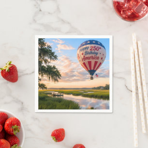 Happy Birthday America Lowcountry Hot Air Balloon Napkins