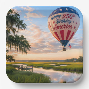 Happy Birthday America Lowcountry Hot Air Balloon Paper Plates