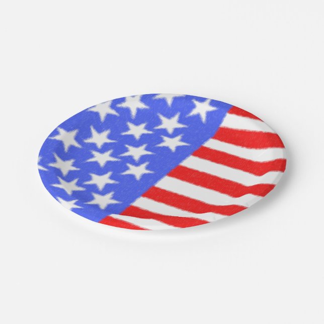 Happy  Birthday America Paper Plates (Angled)