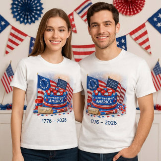 Happy Birthday America Patriotic Unisex  T-Shirt