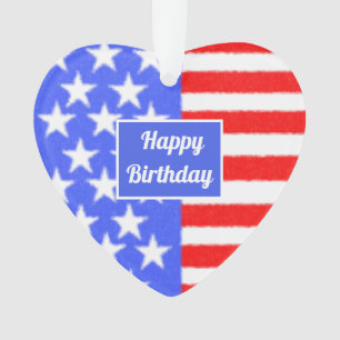 Happy Birthday America Personalize Ornament