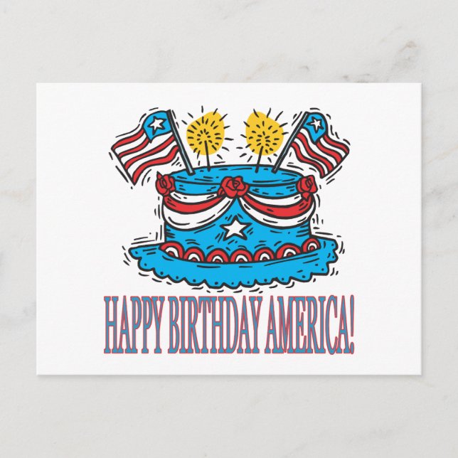 Happy Birthday America Postcard (Front)