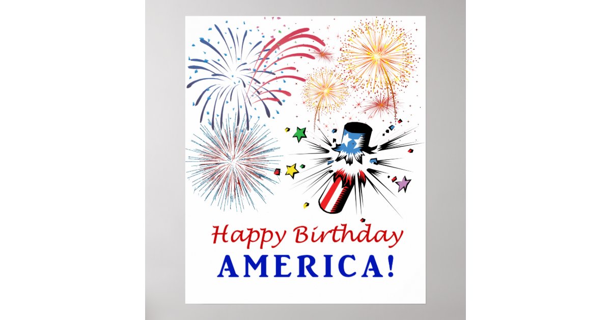 Happy Birthday America Poster Zazzle