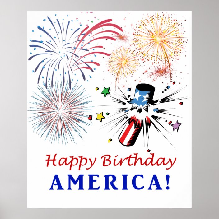 Happy Birthday America Poster | Zazzle.com