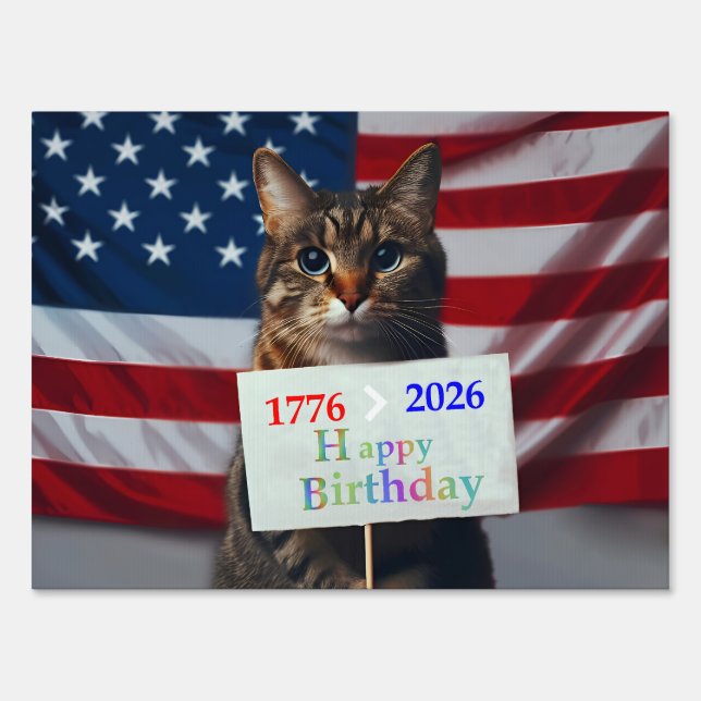 Happy Birthday America Sign (Back)