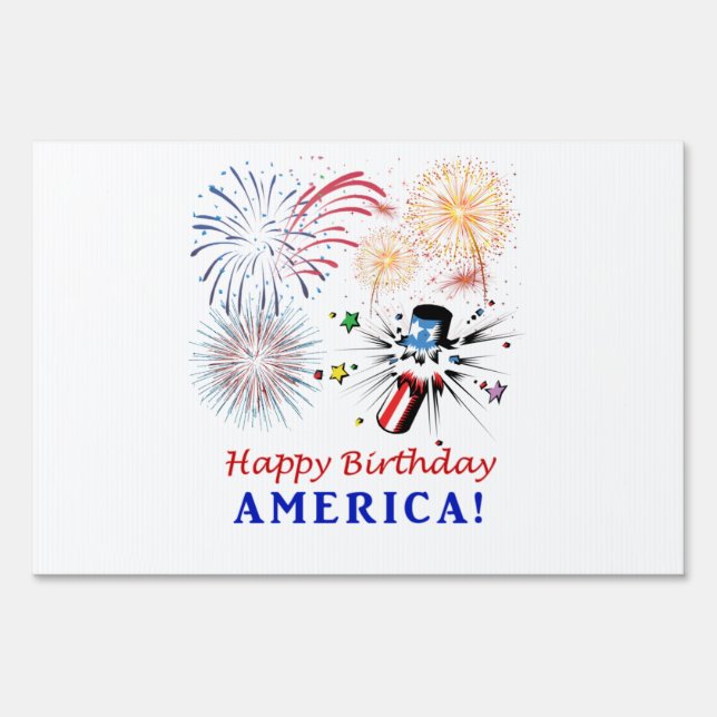 Happy Birthday America Sign (Front)