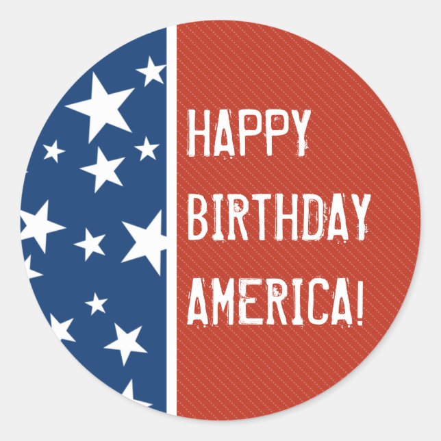 Happy Birthday America Sticker (Front)