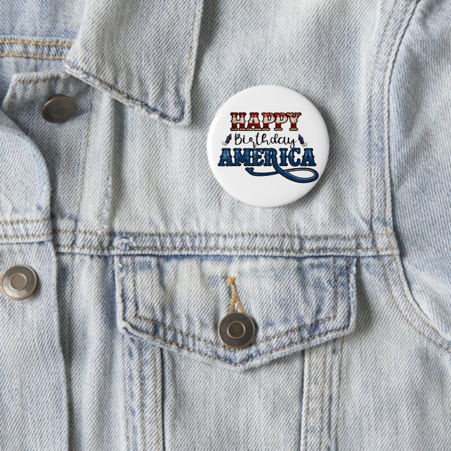 Happy Birthday America USA Button (In Situ)