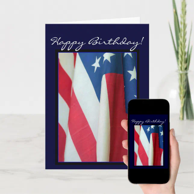 Happy Birthday American flag Card | Zazzle