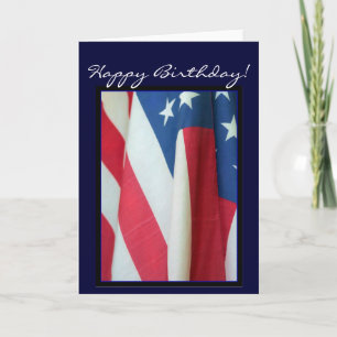 Happy Birthday American flag greeting card