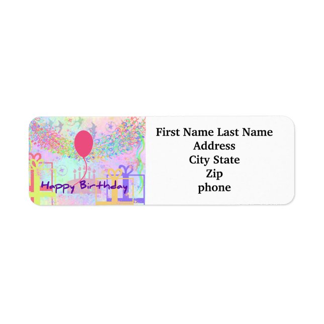 Happy Birthday and Best Wishes One Ballon Label (Front)