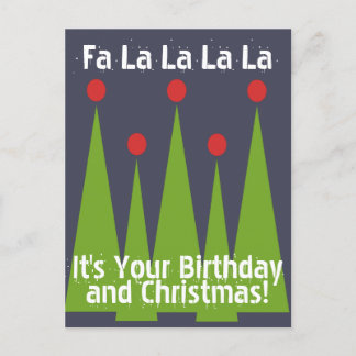 Happy Birthday and Christmas Postcard