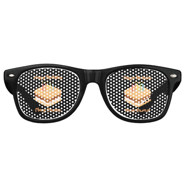Happy Birthday And Many S'mores Party Retro Sunglasses (Front)