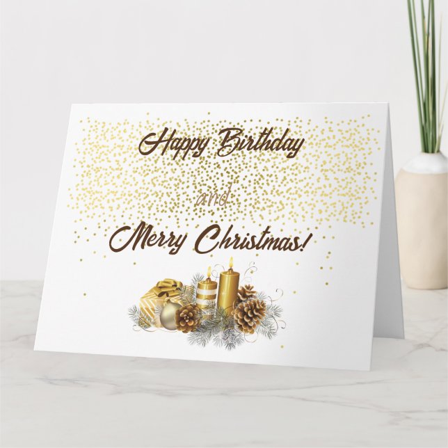 Happy Birthday and Merry Christmas Card (Front)