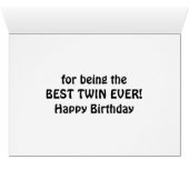 HAPPY BIRTHDAY AND THANK YOU BEST TWIN EVER (Inside Horizontal (Bottom))