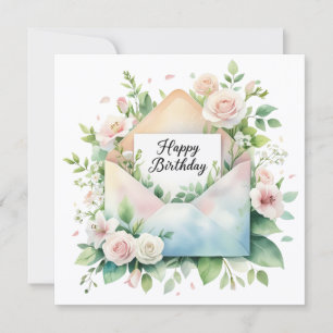 Happy birthday and warm wishes greeting holiday card