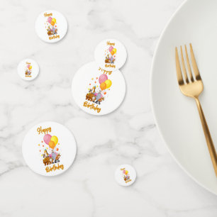 Happy Birthday Animal Collection Table Confetti
