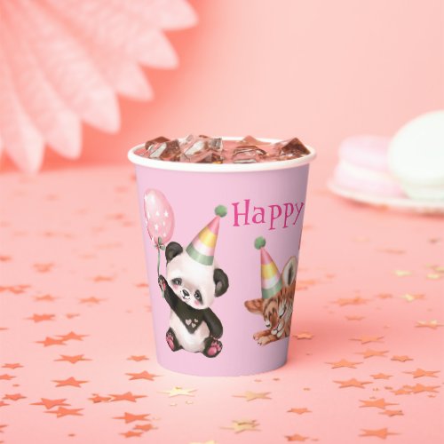 Happy Birthday Animals Paper Cups