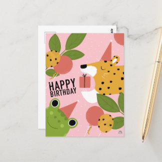 Happy birthday Animals Postcard