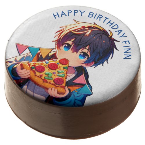 Happy Birthday  Anime Boys Pizza Party Chocolate Covered Oreo
