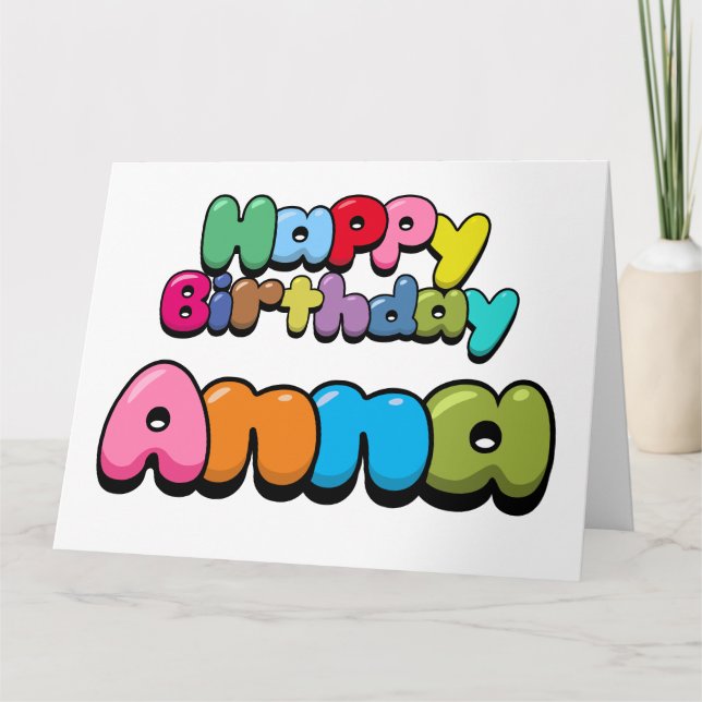 Happy Birthday Anna Card (Front)