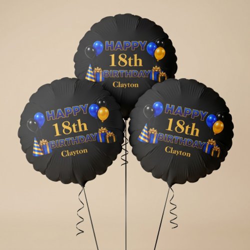 Happy Birthday Any Age Black Balloon