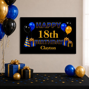 Happy Birthday Any Age Black Poster